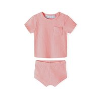 18BABY 20B: 2 Piece Ribbed Top & Short Set (NB-6 Months)